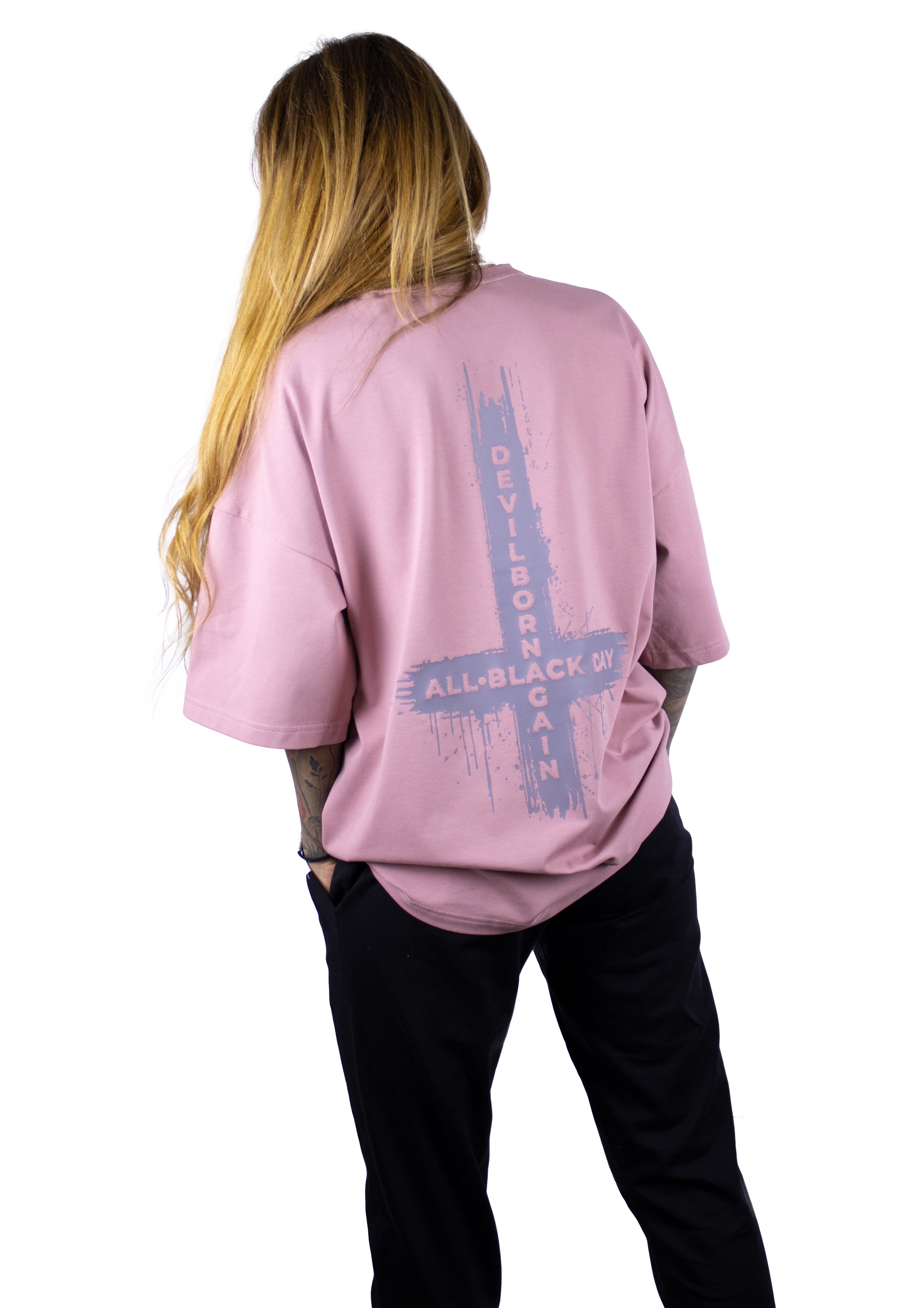 Футболка оверсайз "Kreuze Back Rose" женская